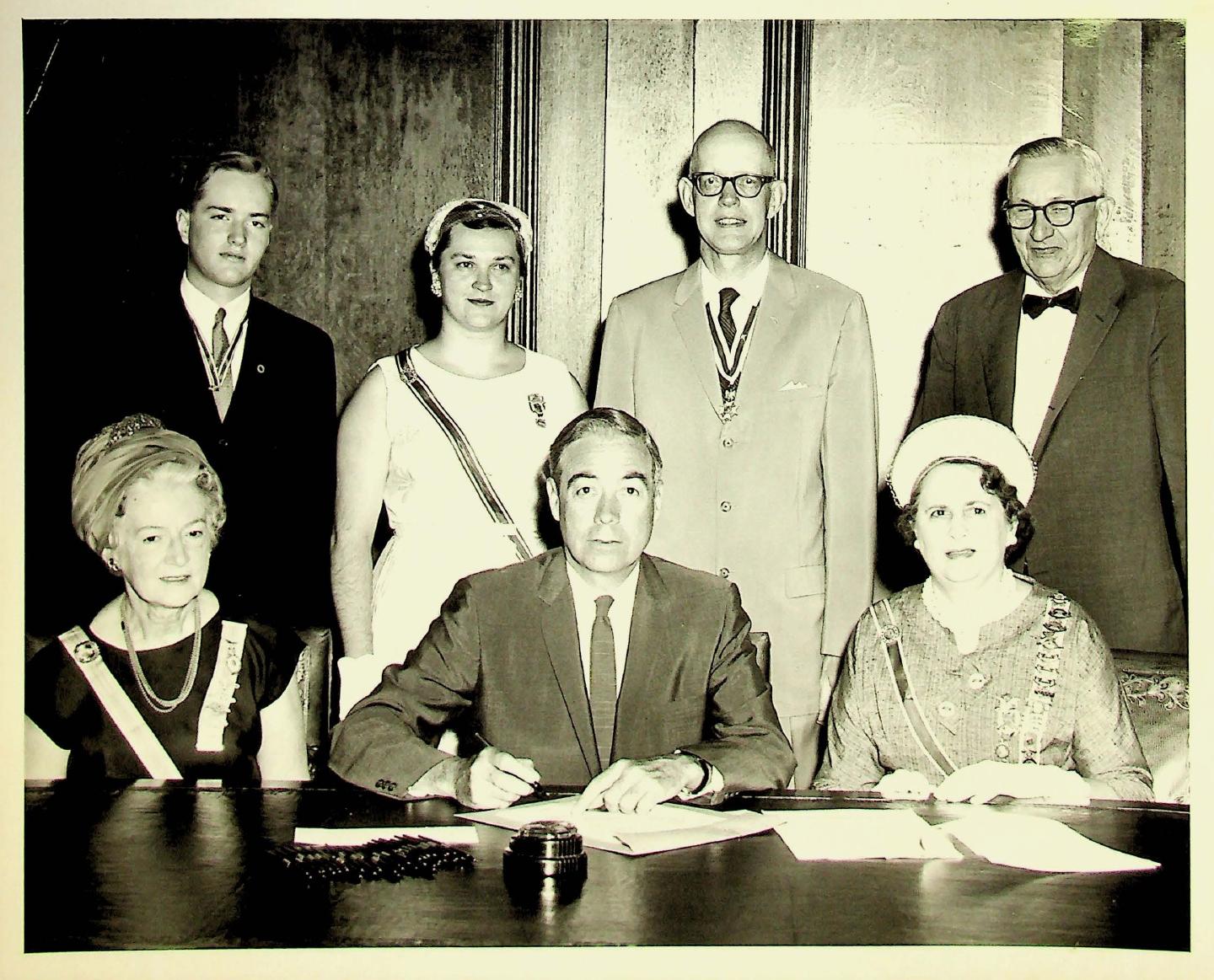 Genevieve Blatt (far right) with others (including Governor Scranton)