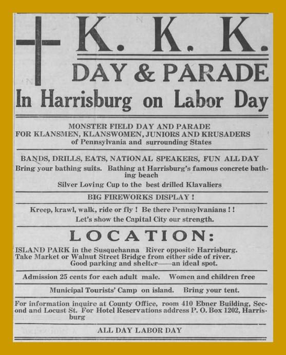 KKK Day and Parade Advertisement