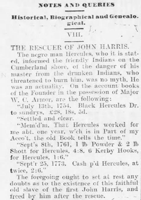Notes and Queries: The Rescuer of John Harris